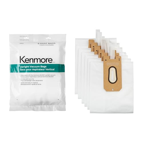 Kenmore UB100 B200 Series Replacement Dust Bags, Pack of 6, for Ultra-Lightweight Commercial Bagged Upright Vacuum Cleaner (Model: BU1001)