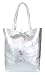 Girly HandBags Open Top Genuine Leather Handbag (Metallic Silver)