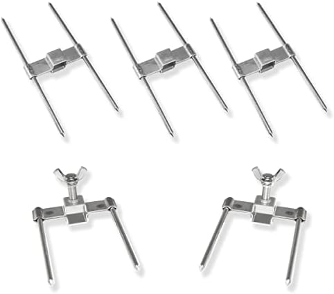 GOLDMAN SERVICE Hähnchenspieße aus Stahl. Gabel Gabelbesteck für professionelle Grills. Universalersatz für 12mm Schwerter (5 Stück)