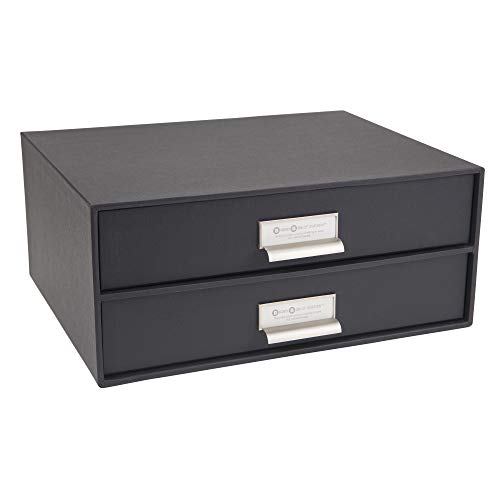 Bigso Birger File Box, 2 Drawers, Dark Gray