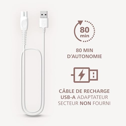 Philips Lady Shaver série 8000 – rasoir sans fil, sur peau sèche ou mouillée, système de rasage à 3 lames, tête flexible, visage, jambes, corps et maillot, autonomie 100 min, modèle BRL159/00