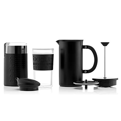 BODUM COFFEE SET – 1l/8 cup Stainless Steel Vacuum Insulated French Press Coffee Maker, Double Wall Travel Mug and Electric Coffee Grinder 2 Gallery Image BODUM COFFEE SET – 1l/8 cup Stainless Steel Vacuum Insulated French Press Coffee Maker, Double Wall Travel Mug and Electric Coffee Grinder 2 Gallery Image