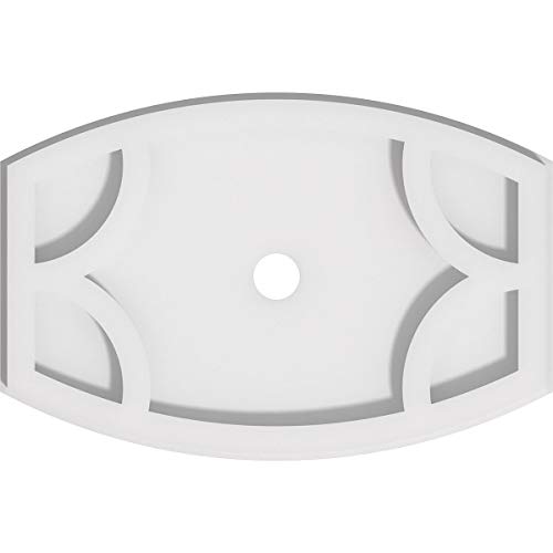 Image of Ekena Millwork CMP12X8KY-01000 Kailey Architectural Grade PVC Contemporary Urethane Ceiling Medallions 12 inchW x 8 inchH x 1 inchID x 6 1 /2 inchC x 1 inchP