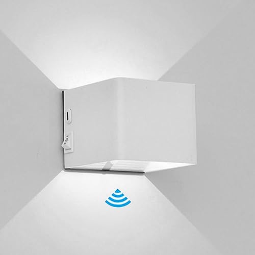 Lámpara de Pared inalámbrica Moderna con Sensor para Interiores, luz de Pared Cuadrada de Aluminio, luz de Noche a batería, Aplique de Pared LED de 3 W para Sala de Estar, dormitor