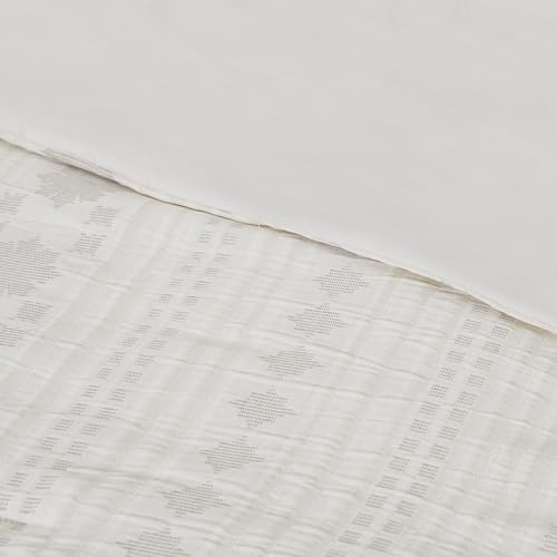 Image of Modern Threads Marcy Ivory Jacquard Comforter Set - 5 Piece Sandstone-Inspired Bedding with Decorative Pillows & Shams, Elegant Soft Textured Bed Set for All Seasons, King