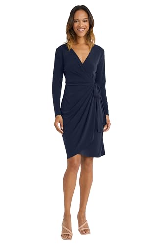 Maggy London Women's Long Sleeve Wrap Dress