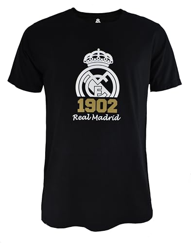R ROGER'S Real Madrid T-Shirt Black - Adult (S), Black/White