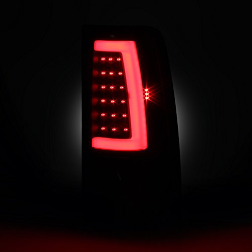 AKKON - For 99-06 GMC Sierra / 99-02 Chevy Silverado Pick Up Truck Black Smoked Lens LED Tube Tail Brake Lights Lamp