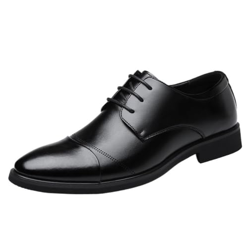 Mens Classic Derby Dress Shoes Pointed Toe High Gloss Patent Leather Business Formal Oxford Shoes Lace up