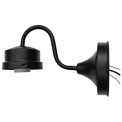 THINKCHANCES Matt Black Metal Wall Mount Bent Tube Light Sconce Fixture for Entryway Porch Patio Work with Wide Mouth Ball Mason Jars Cover
