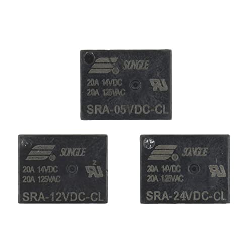Relé de potencia CC SRA-12VDC-CL 12V 20A tipo PCB 5 pines relé automóvil negro 5 piezas 2