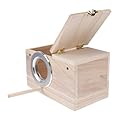 MOTHNUR Wooden Bird Nesting Holder Small Birdhouse with Clear View Window Windproof Parrot Breeding Box for Songbirds Thick Panels for Bird Watching and Protection