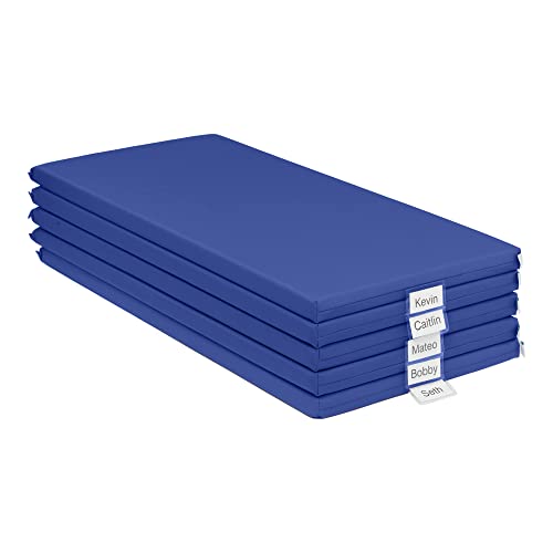 ECR4Kids SoftZone Rainbow Rest Mat, 2in, Sleeping Pad, Blue, 5-Piece