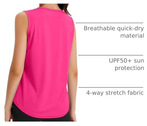 Image of JOCMIC Girls Tank Tops Quick Dry Athletic Sleeveless Shirts UPF50+