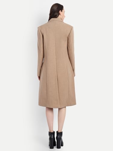 Image of HAUTEMODA Women's Winter Coat Trench Long Sleeves Over Coat With Pocket single Breasted