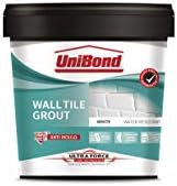 UniBond Ultra Force Wall Tile Grout, Waterproof Grout for Tiling, Mould Resistant Grout for All Rooms, Porcelain, Mosaic and Ceramic Tiles, White Grout Ready Mixed 1.38kg