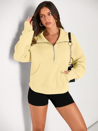 Image of AUTOMET Womens Sweatshirts Half Zip Cropped Pullover Fleece Quarter Zipper Hoodies 2026 Fall Fashion Outfits Clothes
