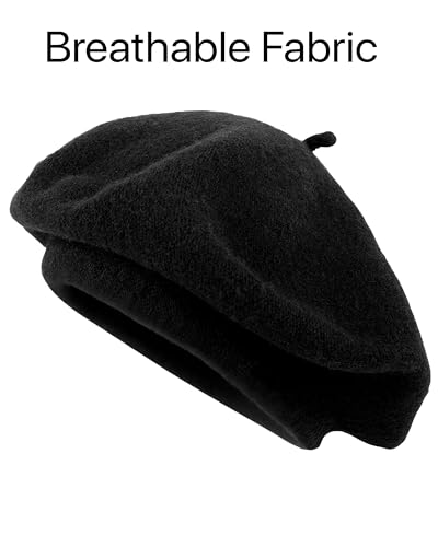 Image of Parquet Solid Color French Beret Hat. Classic French, Casual and Chic Lightweight Cap for Women