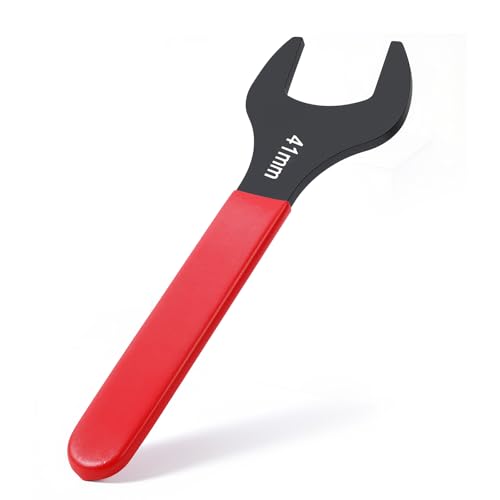 Image of TIBOO DAY Single Open End Wrench 41mm Metric Open-Ended Wrenches Thin Carbon Steel U-Shaped Spanner Blackening Wrench & Red Handle for Automotive Repair