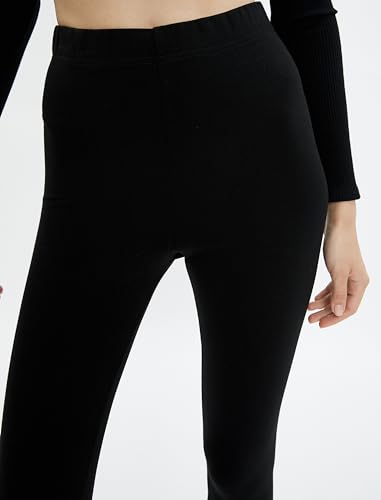 Leggings mujer Koton basic elásticos de tiro alto color negro 5