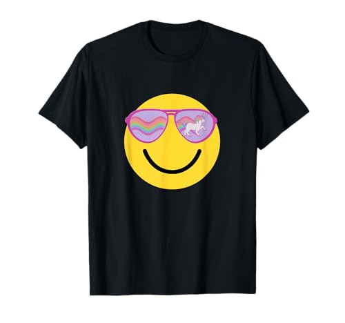 Emoticon Smiling Face With Unicorn Sunglasses T-Shirt 1 Emoticon Smiling Face With Unicorn Sunglasses T-Shirt