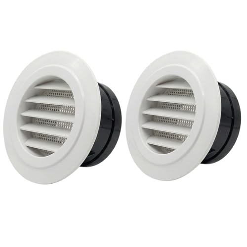 Image of 2pcs 100mm Air Vents for Wall Ceiling, 4 Inch Round Vent Cover Grille with Flyscreen Mesh Shed for Wall Indoor Outdoor Ducting HVAC Louvre Grille Ducts Tumble Dryer Vent