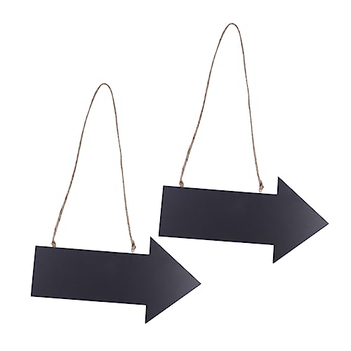 Operitacx 2pcs Wooden Arrow Hanging Chalkboard Sign Rustic Black Decor for Home for Housewarming Creative Accent for Guiding Guests