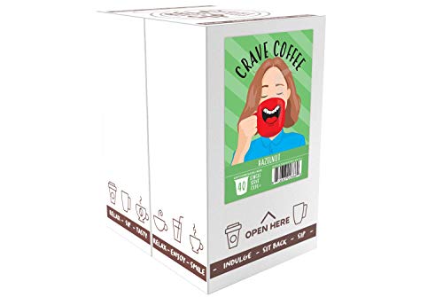 Image of Crave Beverages Flavored Pods Compatible with 2 K-Cup Brewers, Hazelnut, 40 Count
