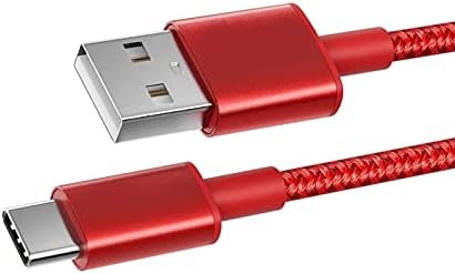 NWNK13 USB C Cable Type C Fast Charging Cable for For Nokia X20 / X10 / G20 / G10 Nylon Braided Android Phone Charger Lead Wire Sync Cord for Nokia 5.4/3.4/5.3/6.2/7.2 (1m, Red)