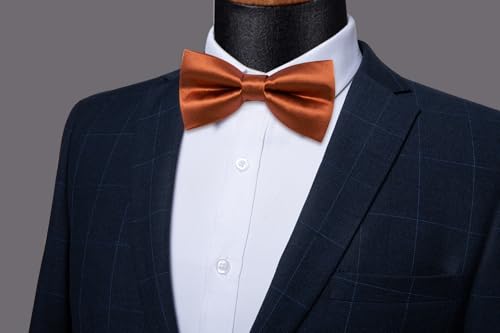 Image of YourTies Bow Ties for Men Pretied Bowties Solid Color Satin Bow Tie Formal Business Tuxedo Wedding Party Prom