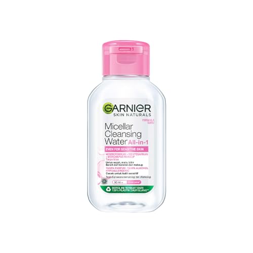 Image of Garnier Micellar Cleansing Water Trial Pack - Gentle Cleanser & Make Up Remover For Everyday Use - Suitable For Sensitive Skin, Dermatologically Tested, 50 ml