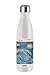 Kaos - Borraccia Termica Termos 500 ml - Acciaio Inossidabile Inox - doppia parete per bevande calde e fredde - Bottiglia con tema artistico Van Gogh Notte Stellata