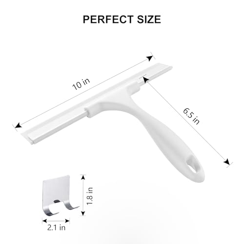 Image of SetSail Squeegee for Shower Glass Door, 10 Inches, White