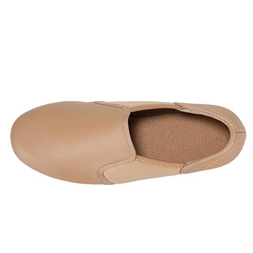Image of Linodes PU Leather Slip On Tap Shoe Unisex Dance Shoes for Women and Men | Quality soft upper, Unisex for women men, Slip on, Rubber and EVA outsole, Clear sound, Snug fit, Breathable lining, Durable