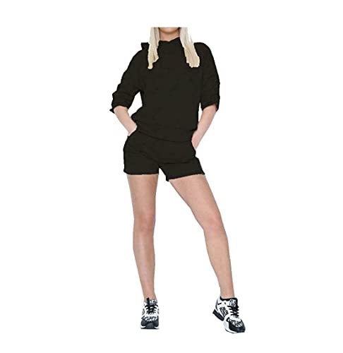 Ensemble short à capuche femme haut froncé idéal pour détente et weekend