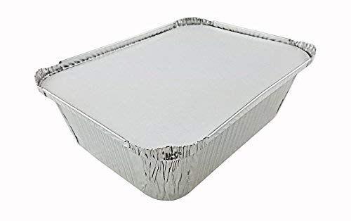 Handi-Foil 5 lb. Oblong Aluminum Entrée Dinner Food Storage Pan w/Board Lid (pack of 25)
