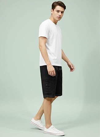 Image of Men Cargo Shorts with Drawstring Waist, Side Flap Pockets, Knee Length, Casual Style, Men Shorts || Cotton Short for Men || with Pocket Style