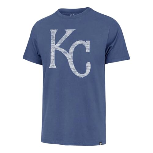 47 MLB Men's Team Color Distressed Imprint Primary Logo Wordmark Short Sleeve Baseball T-Shirt