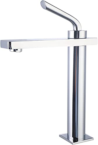 Mitigeur de lavabo en laiton brillant style moderne avec commande eau chaude froide - 2