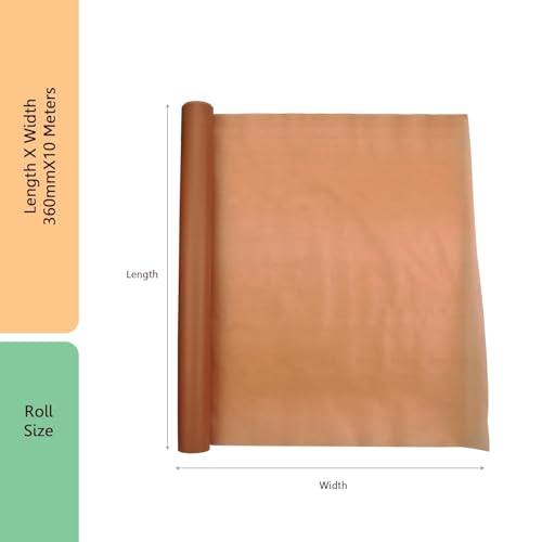 Image of Cubic Brown Book Cover Roll | 360mm x 10 Meters | Pack of 2 | 51 Micron | Waterproof | Non-Tearable | Durable Film for Wrapping Textbooks, Notebooks & Office Files