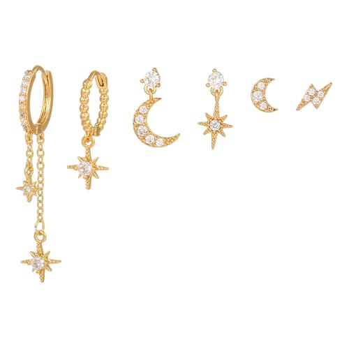 VYNZOR 6 pièces boucle d'oreille femme,boucles d'oreilles femme or,boucle doreille acier...