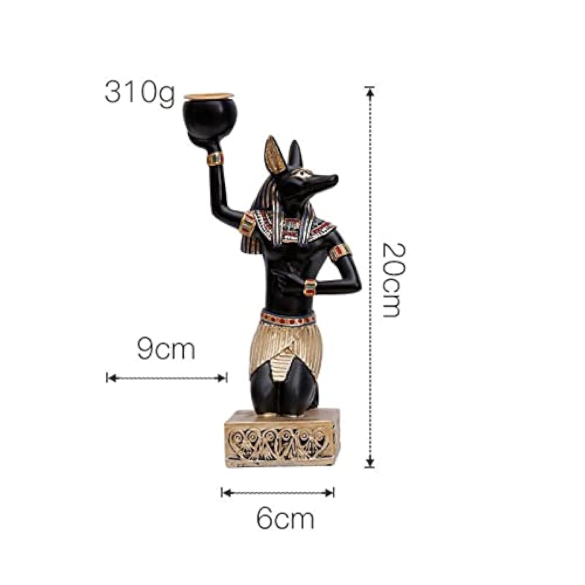 Ancient Egypt Candle Holder Statue for Dinner Decor