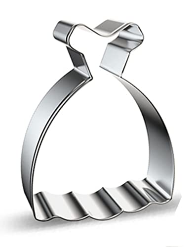 Large Size Dress Shaped Cookie Cutter, Stainless Steel Off-The-Shoulder Wedding Dress Princess Dress Cookie Cutter, 4.3 Inches #TOP7