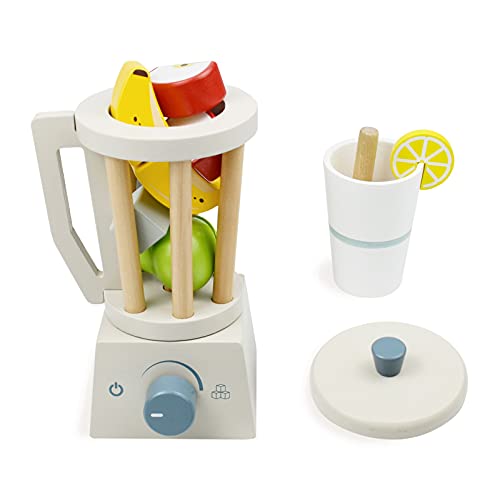 Pairpear U14003 Smoothie Maker Blender Set - Wooden Toy Mixer Food Play Kitchen 14 Pcs Accessories For Kids thumb #2