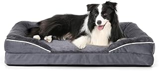 Afoddon Orthopedic Dog Bed for Large dogs up to 27 kg, Thick Egg-Crate Bolster Dog Sofa Couch Bed with Removable Washable Cover and Nonskid Bottom Pet Sofa beds for Comfortable Sleep