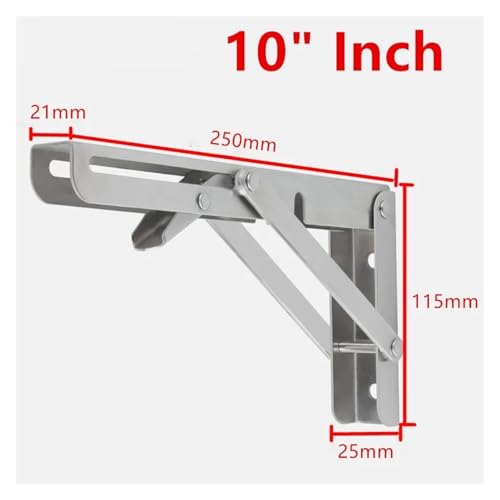 Supports d'étagère pour table murale en acier inoxydable 10 pouces