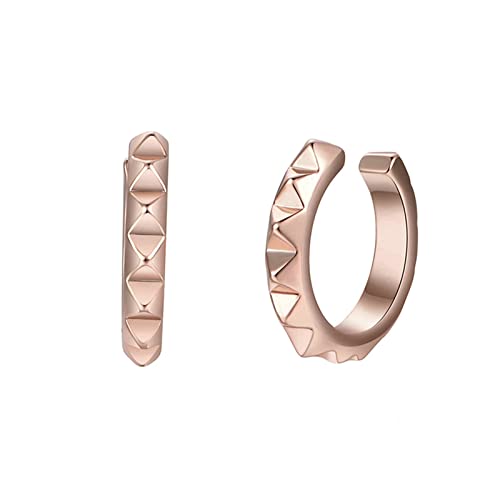 Ayoiow Pendiente mujer Ear Cuff Cobre Oreja Mujer Clip Plata Forma Geométrica