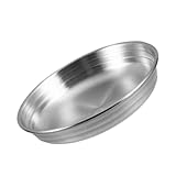 TOGEVAL Edelstahl Gewürzschale 13,5cm Flacher Saucen und Vorspeisenteller Lebensmittelecht Rutschfest für Öl Essig und Kalte Speisen Serviergeschirr für Küche Restaurant