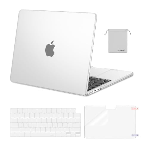 Image of MOSISO Compatible with MacBook Air 13 inch Case M5 2026 M4 2025 M3 M2 2024-2022 A3449 A3240 A3113 A2681,Hard Shell&Keyboard Cover&Screen Film&Pouch for MacBook Air 13.6 inch Case, Frost