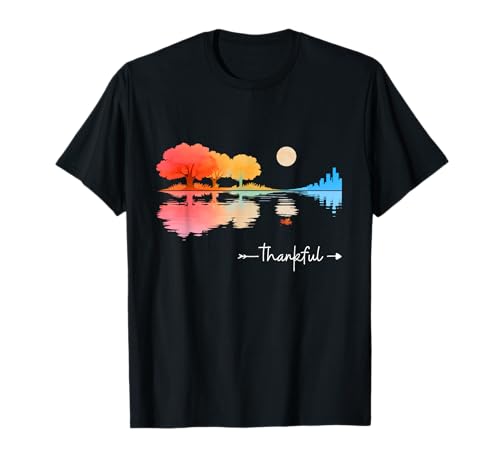 Photo de Thankful Guitar Lake Shadow Guitarists Lovers Thanksgiving T-Shirt
